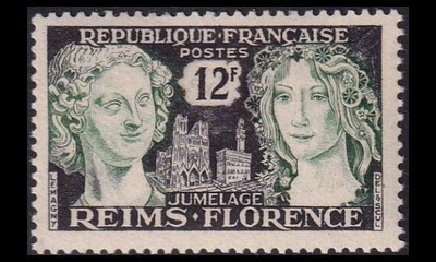 Ranska 1089 ** Ystävyyskaupungit Reims-Florenz (1956)