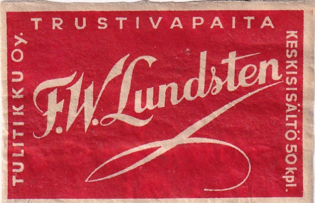 F. W. Lundsten , Tulitikku Oy   5/13
