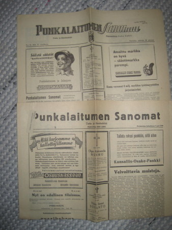 Sanomalehti : Punkalaitumen Sanomat 2 kpl