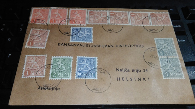 Jokela M-54/M-63 sekapostite 1965 26/8