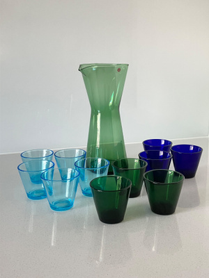 Arabia Iittala Kaj Franck Kartio kaadin+11 snapsilasia 1990l