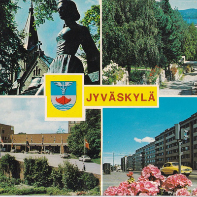 Jyväskylä. sommitelmakortti, vaakuna, e282