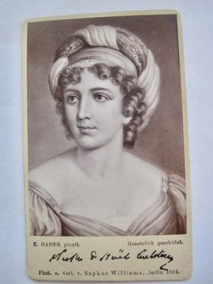 VANHA CDV Valokuva Kirjailija Madame de Staël Ranska 1894