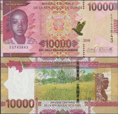 Guinea 10000 Francs 2018 (2019) UNC uusi design