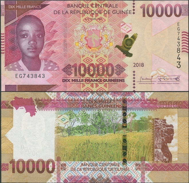 Guinea 10000 Francs 2018 (2019) UNC uusi design