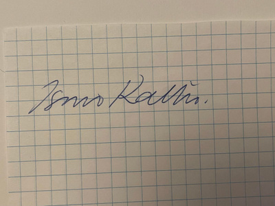 Ismo Kallio nimikirjoitus paperilla