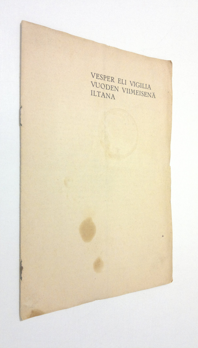 Vesper eli vigilia vuoden viimeisenä iltana
