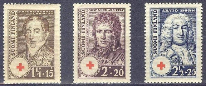 (S0611) Punainen Risti, 1936. Norma 213–215. Leimaamattomat