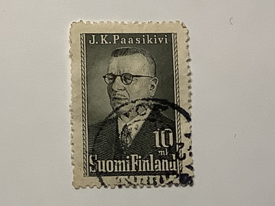 328 / 1947 Presidentti J.K.Paasikivi 10mk o leimattu