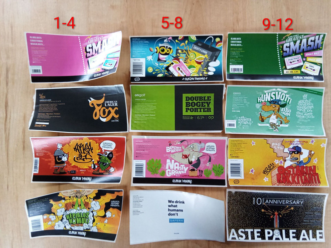 Olarin panimon Olut tarraetikettejä  valitse 1 kuvasta