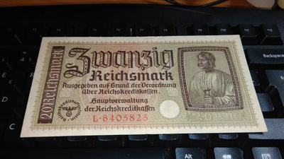 Germany Saksa 20 Mark 1940-45 P139 VF
