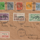 1941 Itä-Karjala vihreän lisäpainaman merkit FDC-kirjeessä - pikkukuva 1
