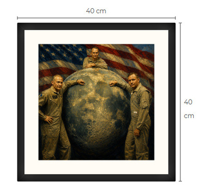 Uusi Apollo 11 kuu art print kehystetty 40 cm x 40 cm