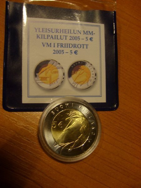 5 € Yleisurheilun MM-kilpailut 2005 Alkuperäispakkaus