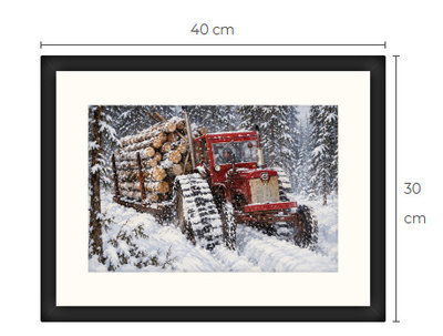 Uusi BM Volvo metsäkone traktori art print 30 cm x 40 cm