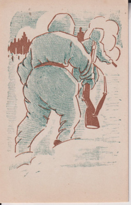 Sotilaat, lumipuvut, kivääri, Kenttäposti , e37