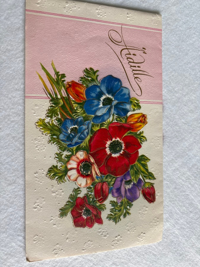 KUKKA-/Onnittelukortti Äidille! 12x21cm