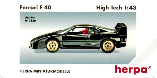 Herpa Ferrari F40 -pienoismalli
