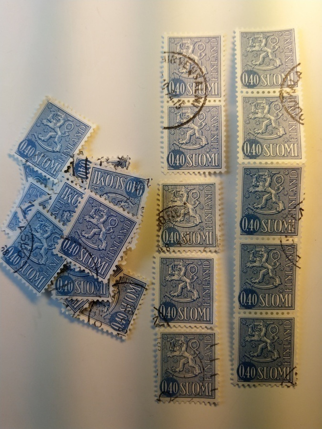 Malli 1963 Leijona sininen postimerkki 0,40 markka