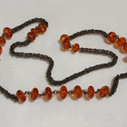 Vintage emaloitu meripihka kaulakoru Baltic Amber - pikkukuva 2