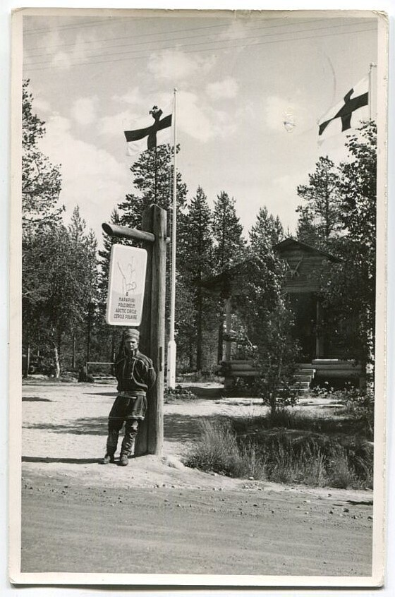 Rovaniemi Napapiiri ja saamelainen, kulkenut 1963