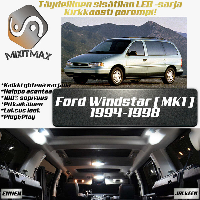 Ford Windstar (MK1) Sisätilan LED-sarja 9-osainen