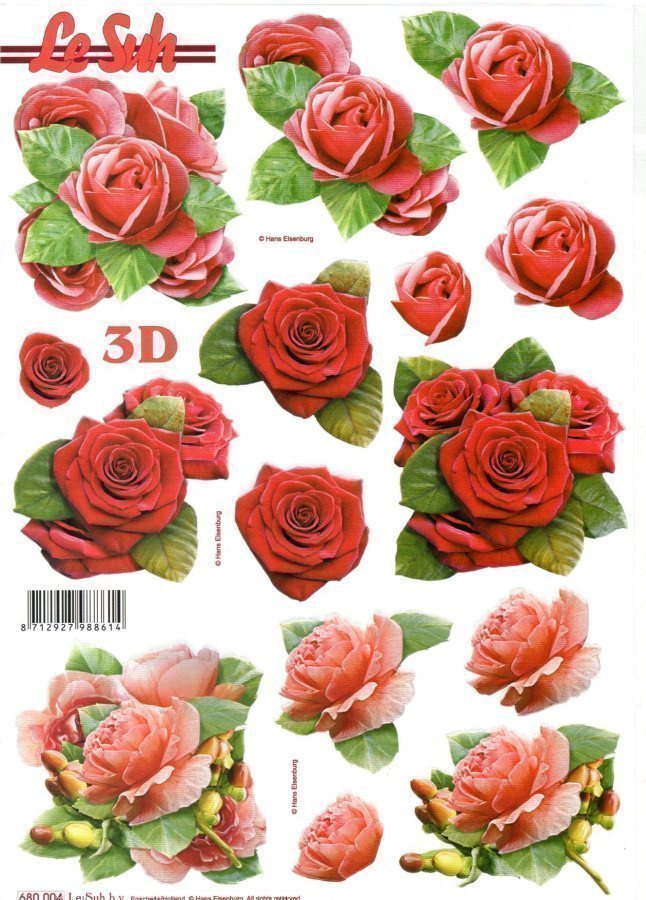 STANSSATTU 3D "°KAUNIIT PUNAISET RUUSUT°" /Le Suh