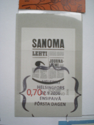 EP-leimattu merkki 0,70 € Sanomalehtijournalismi LaPe 1808