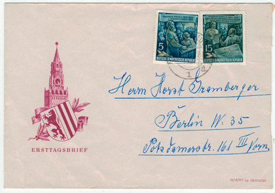 DDR Mi 487 ym kirje