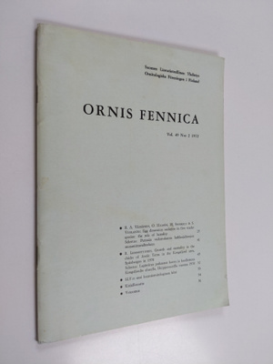 Ornis Fennica 2/1972 Vol 49