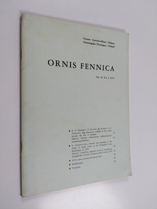 Ornis Fennica 2/1972 Vol 49