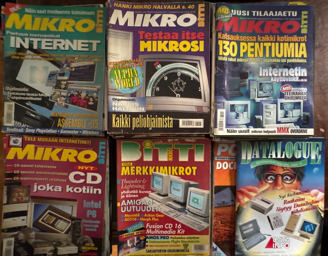 Iso erä MikroBitti-lehtiä 1989–1999 (76 nro:a) + bonukset