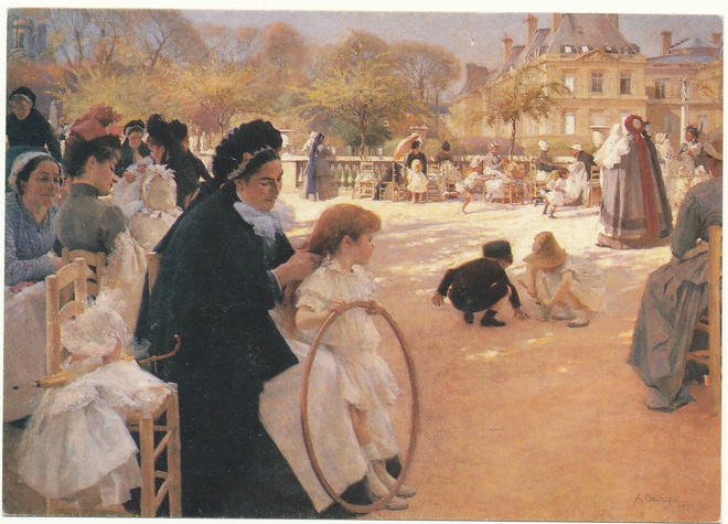Albert EDELFELT - "Pariisin Luxembourgin puistosta"