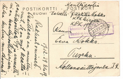 TALVISOTA POSTIKONTTORI 1 20.12.39