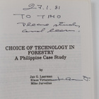Jan G. Laarman : Choice of technology in forestry : a Phi... - pikkukuva 2