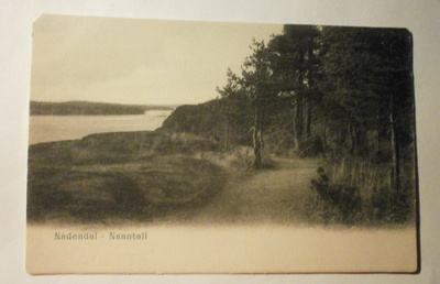 Naantali, rantanäkymä, hiekkatie mäntymetsässä n 1910, ei p.