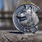 Hopeavärinen koiramerkki C - 1946. Halkaisija - 17 mm. Hyväk - pikkukuva 3