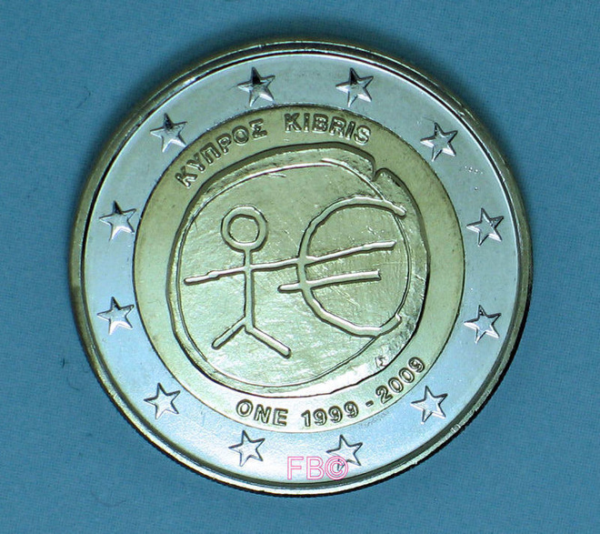 2009 KYPROS 2 euro Aihe : EMU 10V UNC laatu