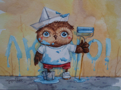 Inga Paltsar pöllö maalarina