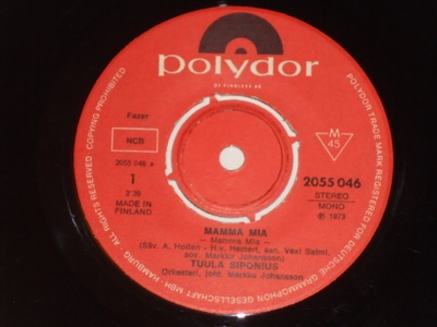 7" TUULA SIPONIUS - Mamma Mia - single 1973 EX