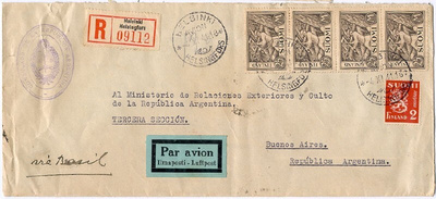 1941 kirjattu lentokirje Argentiinaan