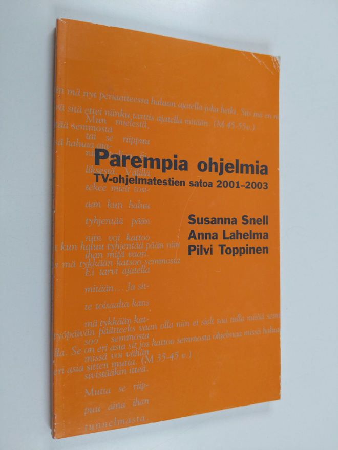 Susanna Snell : Parempia ohjelmia : TV-ohjelmatestien sat...