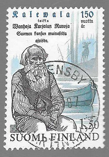 1985 1,50 MK KALEVALA 150V. MARTENSBY -87 TOD.HYVÄ LEIMA
