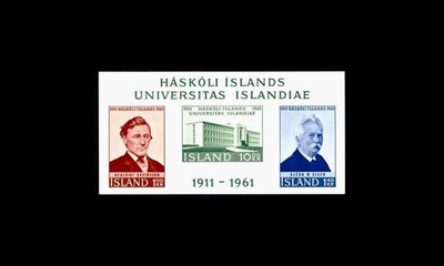 Islanti 356-8BL3 ** Islands Universitett -blokki (1961)