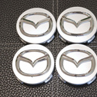 Mazda vannekeskiöt – Vakiologo, Kromi-Hopea – 55mm (4kpl - pikkukuva 2