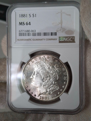 Morgan dollar 1881 S NGC MS64