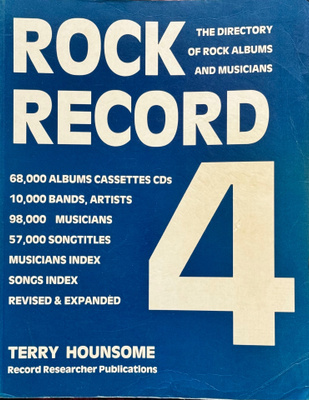 TERRY HOUNSOME Rock Record 4 ISO KIRJA (1991) 68000 levyä