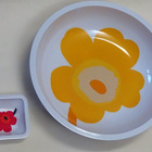 Marimekko Zak kelt. unikko iso kulho + pun. pikkukulho - pikkukuva 4