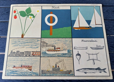Opetustaulu Tilgmann n. 41,2 x 32,5 cm Kesä laivat