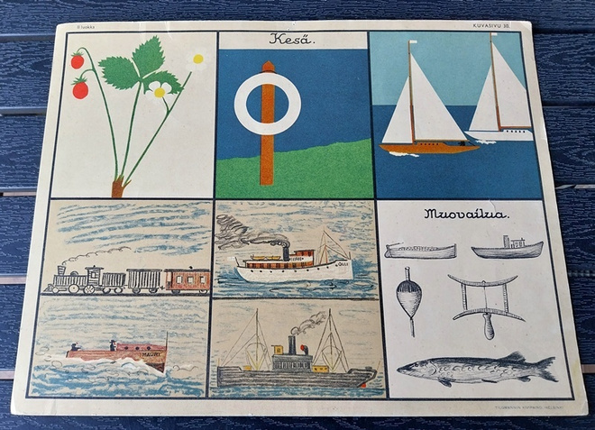 Opetustaulu Tilgmann n. 41,2 x 32,5 cm Kesä laivat
